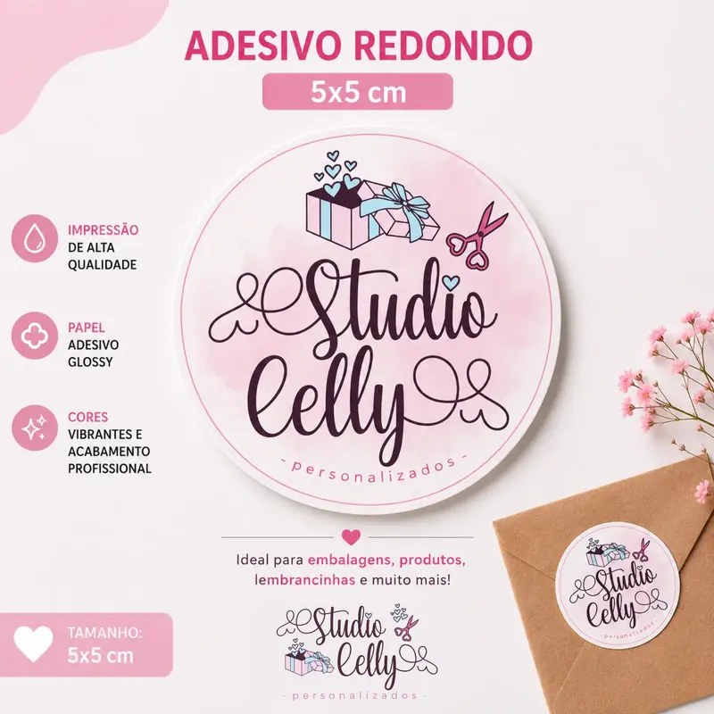 Adesivo Personalizado Redondo – 5x5 cm