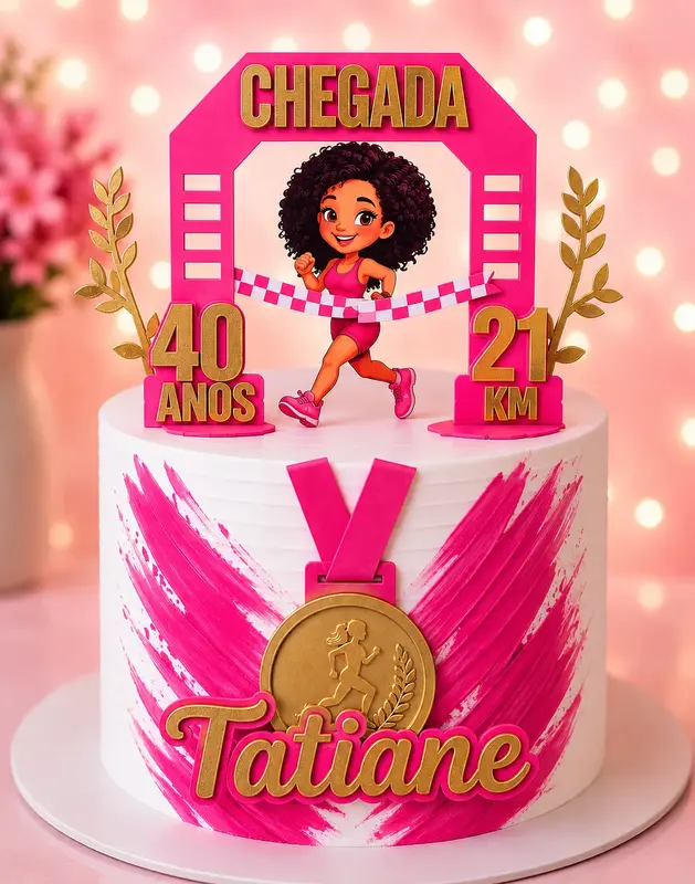 Topo de Bolo Personalizado – Tema Corrida