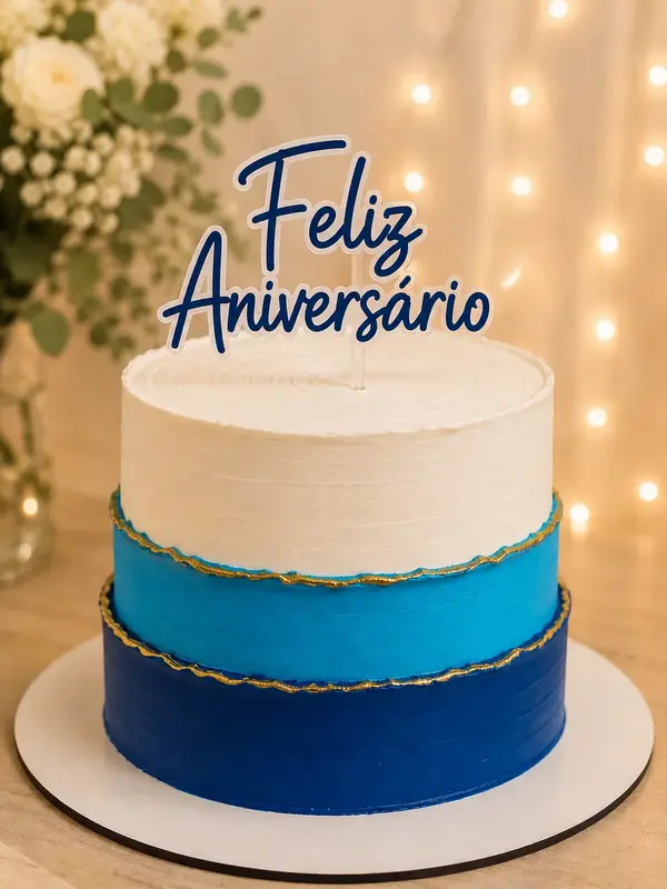 Topo de Bolo – Feliz Aniversário ou Parabéns