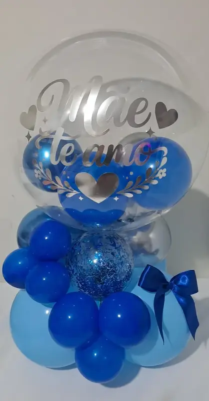 Balão Bubble Personalizado com Balões – Modelo com Arranjo