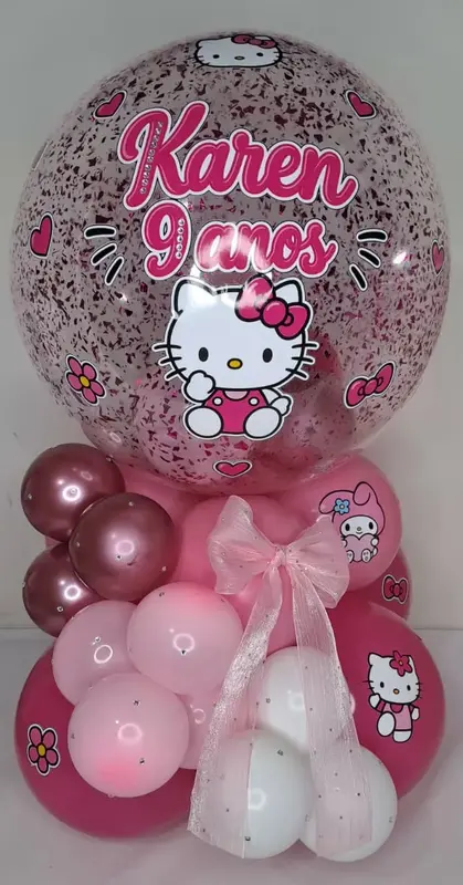 Balão Bubble Personalizado com Balões – Modelo com Arranjo