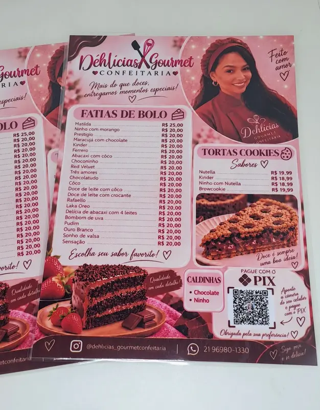 Cardápio Plastificado Personalizado