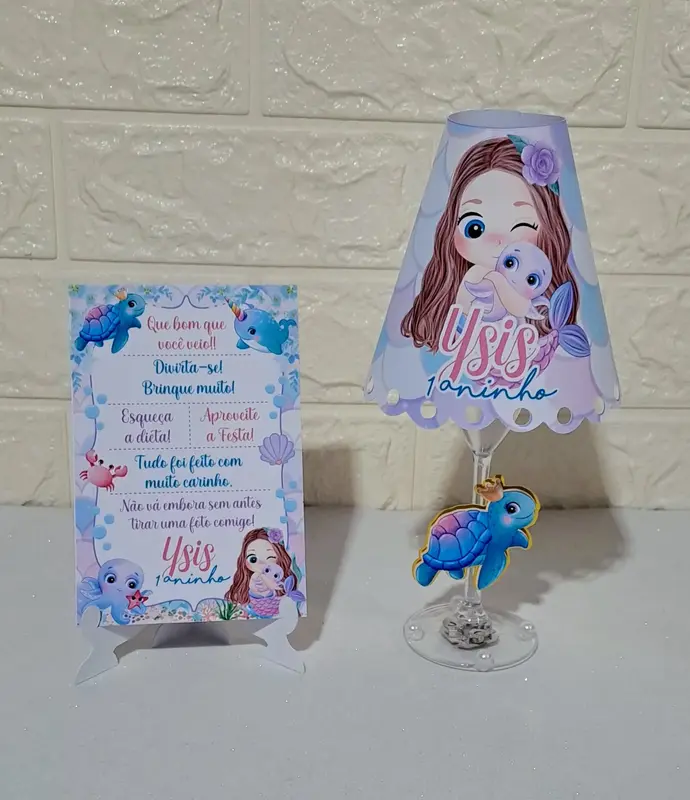 Centro de Mesa Abajur Personalizado com LED